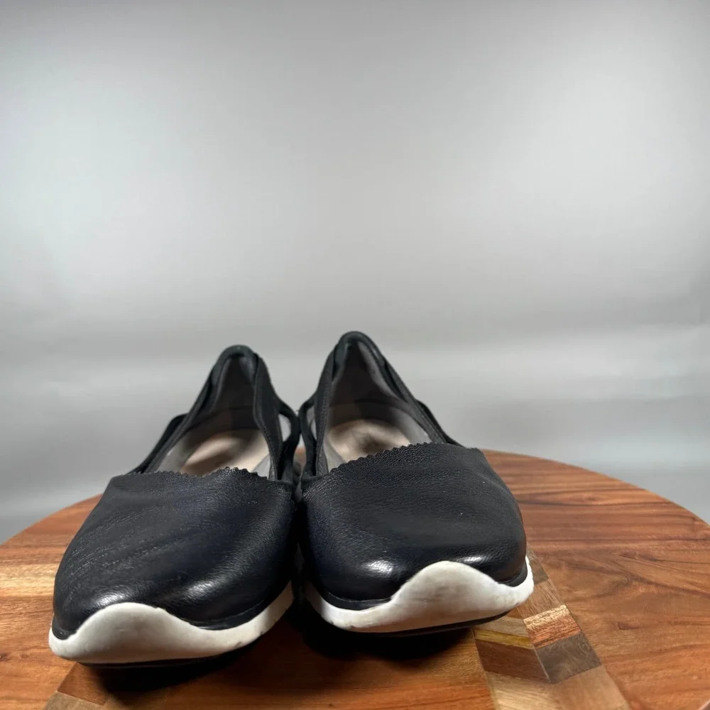 Cole Haan Zerogrand Stagedoor Ballet Flat Black Leather W02682 Womens 7B